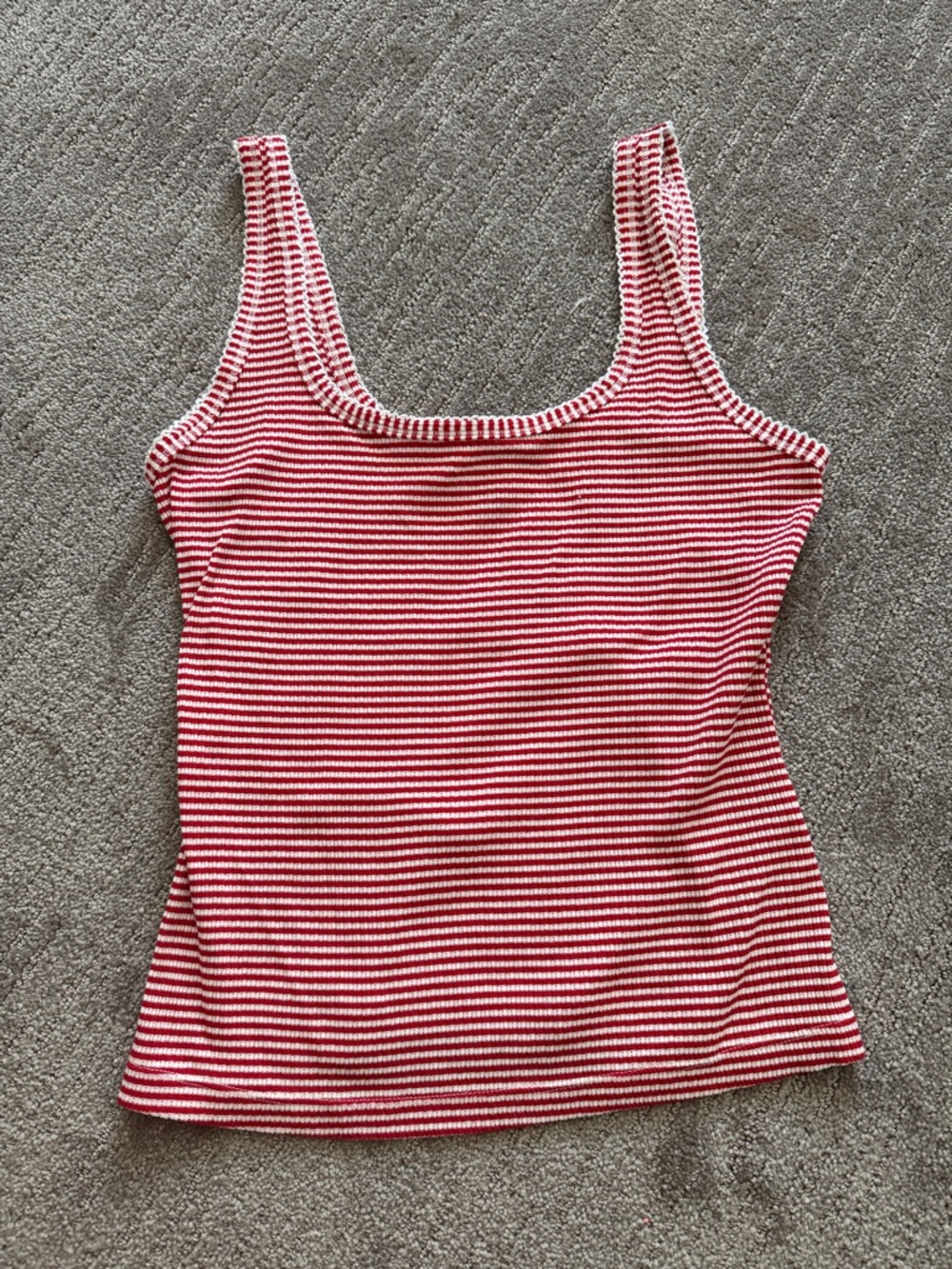 Universal Thread Red & White Striped Tank - Scoop Neck